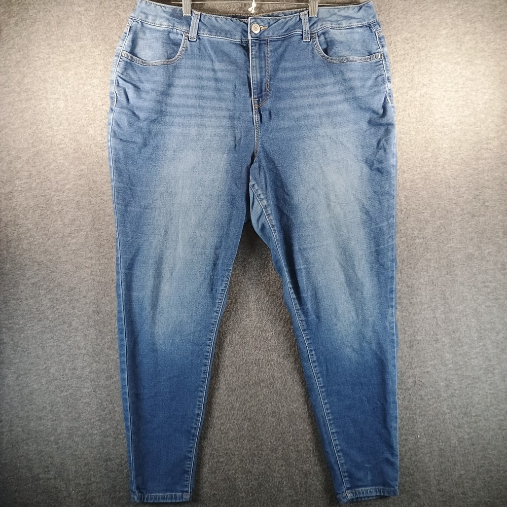 M Jeans By Maurices Women 22W Reg High Rise Curvy Wide‎ Leg Slim Ankle